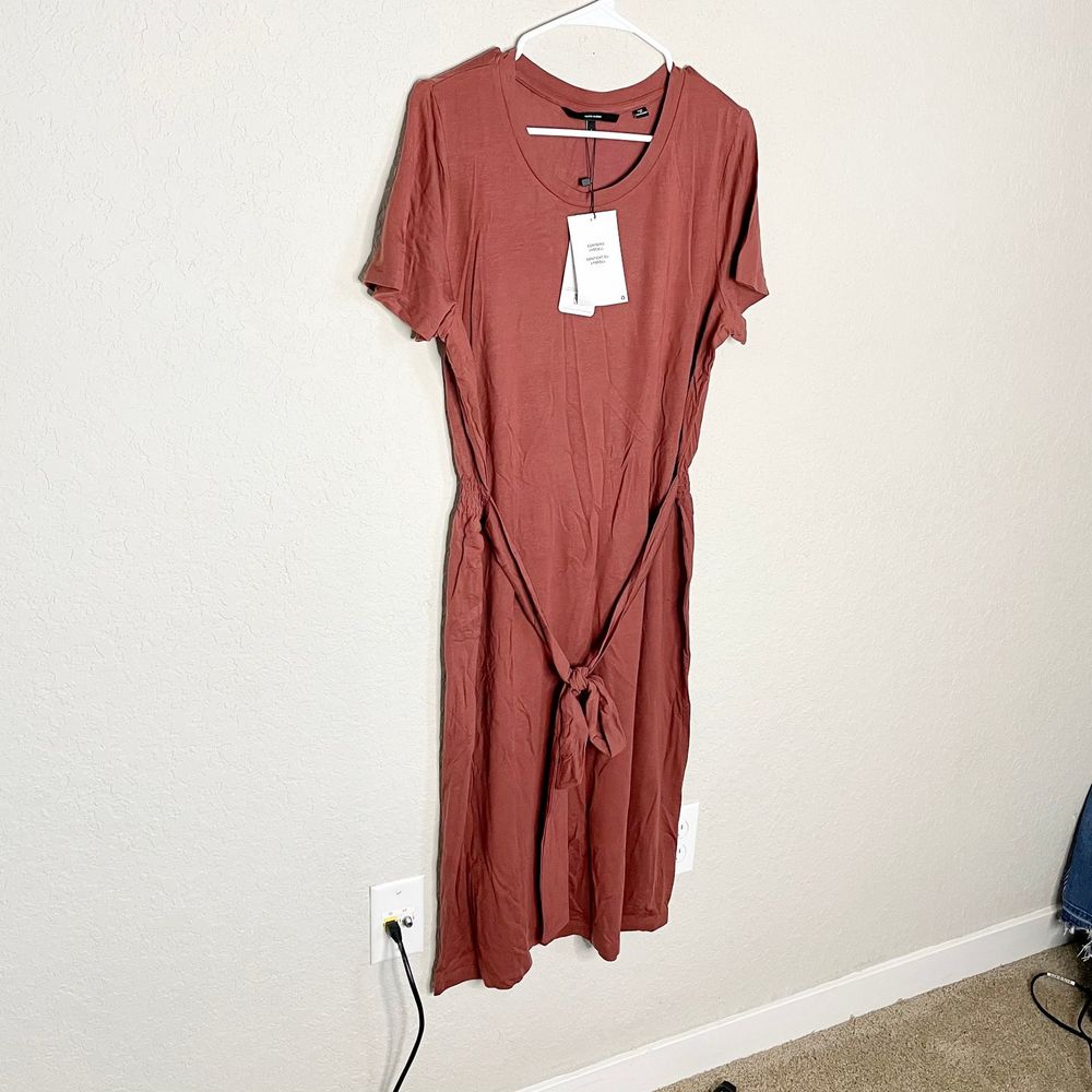 Vero Moda Bianca Dress Tie Waist Mahogany - Picture 6 of 9